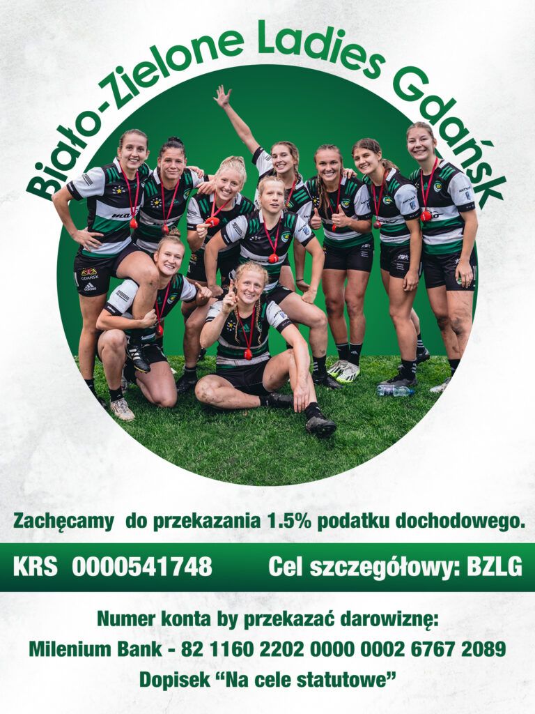 Read more about the article Przekaż 1,5% na Biało-Zielone Ladies Gdańskrugby , Mistrzynie Polski Rugby